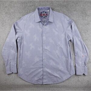 Robert Graham Shirt Men XL Light Blue Button Up Long Sleeve Flip Cuff
